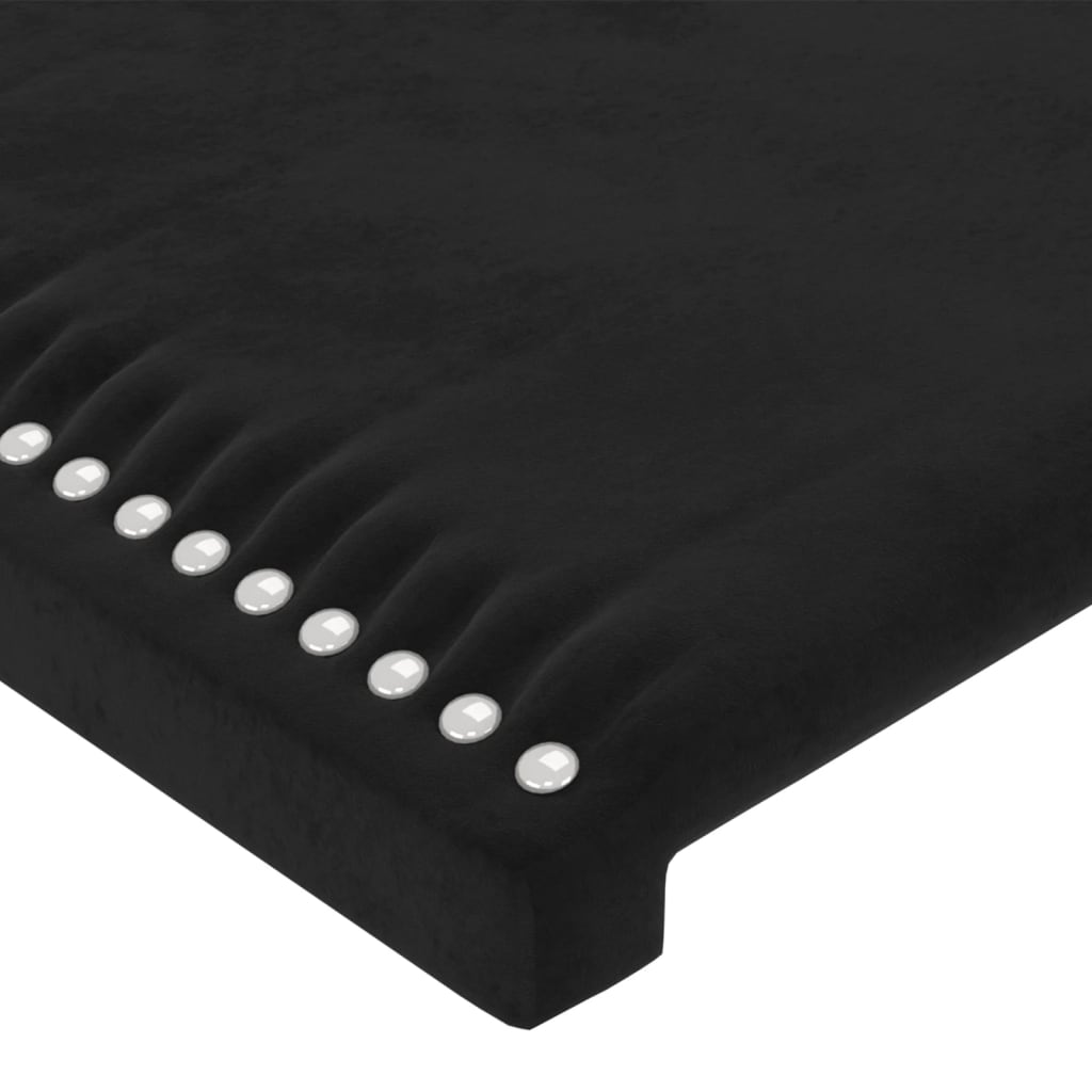 Giroletto con Testiera Nero 80x200 cm in Velluto 3125662