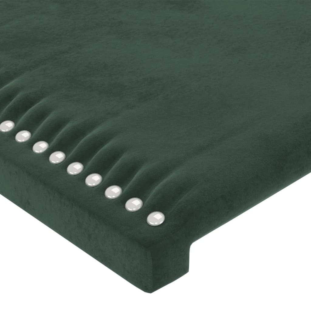 Giroletto con Testiera Verde Scuro 80x200 cm in Velluto 3125663