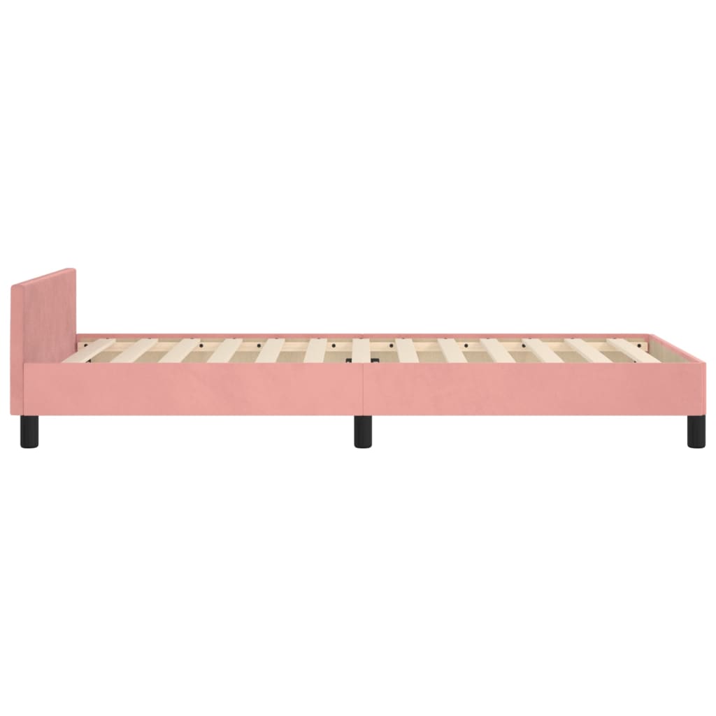 Giroletto con Testiera Rosa 90x190 cm in Velluto 3125671