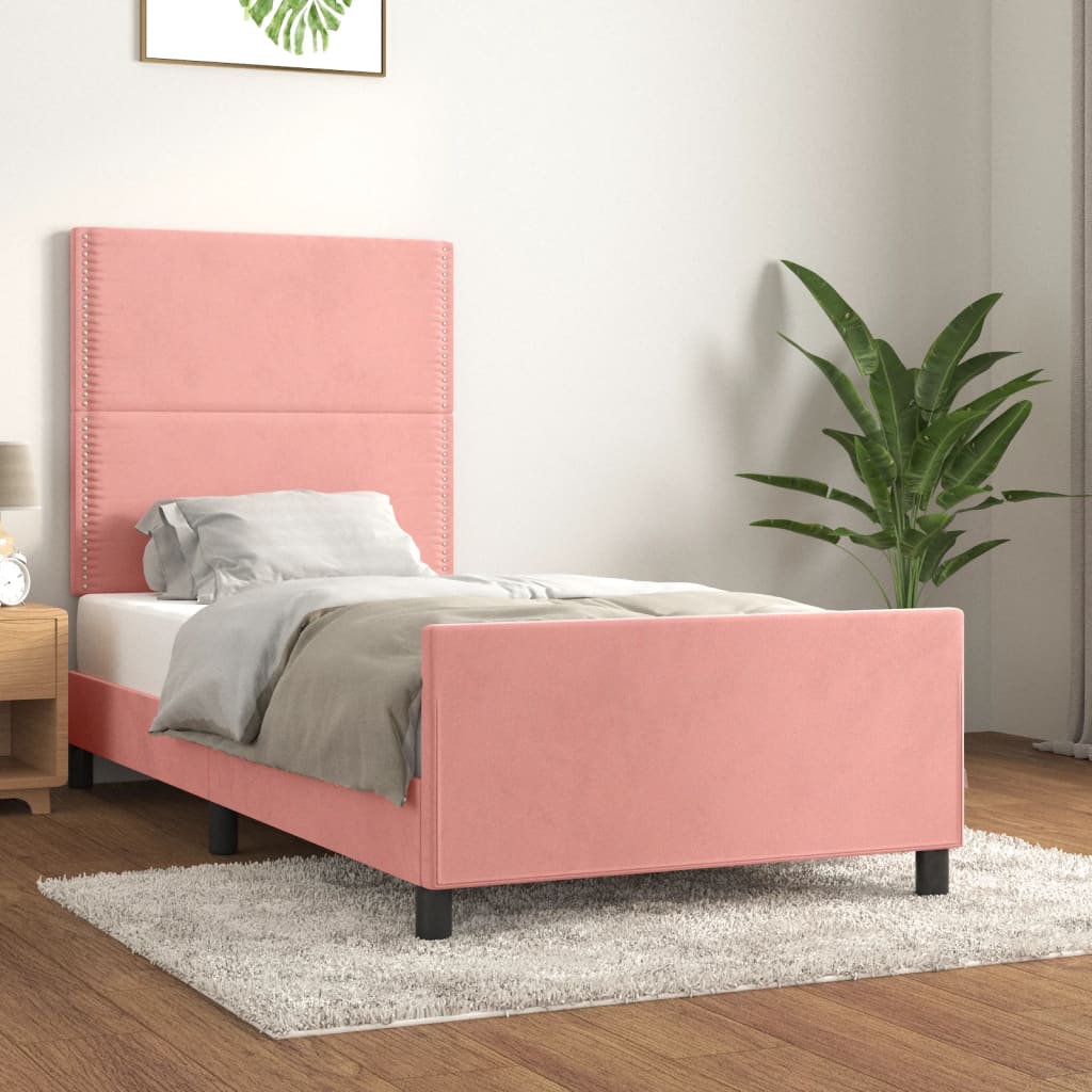 Giroletto con Testiera Rosa 90x200 cm in Vellutocod mxl 121870