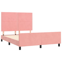 Giroletto con Testiera Rosa 140x190 cm in Velluto 3125695