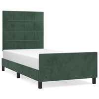 Giroletto senza Materasso Verde Scuro 90x190 cm in Velluto 3125730