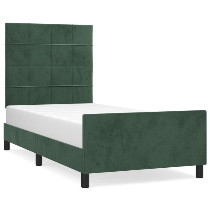 Giroletto senza Materasso Verde Scuro 90x190 cm in Velluto 3125730