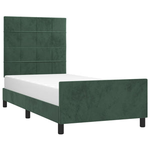 Giroletto senza Materasso Verde Scuro 90x190 cm in Velluto 3125730