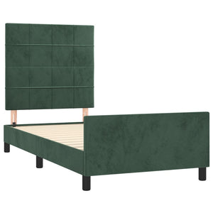 Giroletto senza Materasso Verde Scuro 90x190 cm in Velluto 3125730