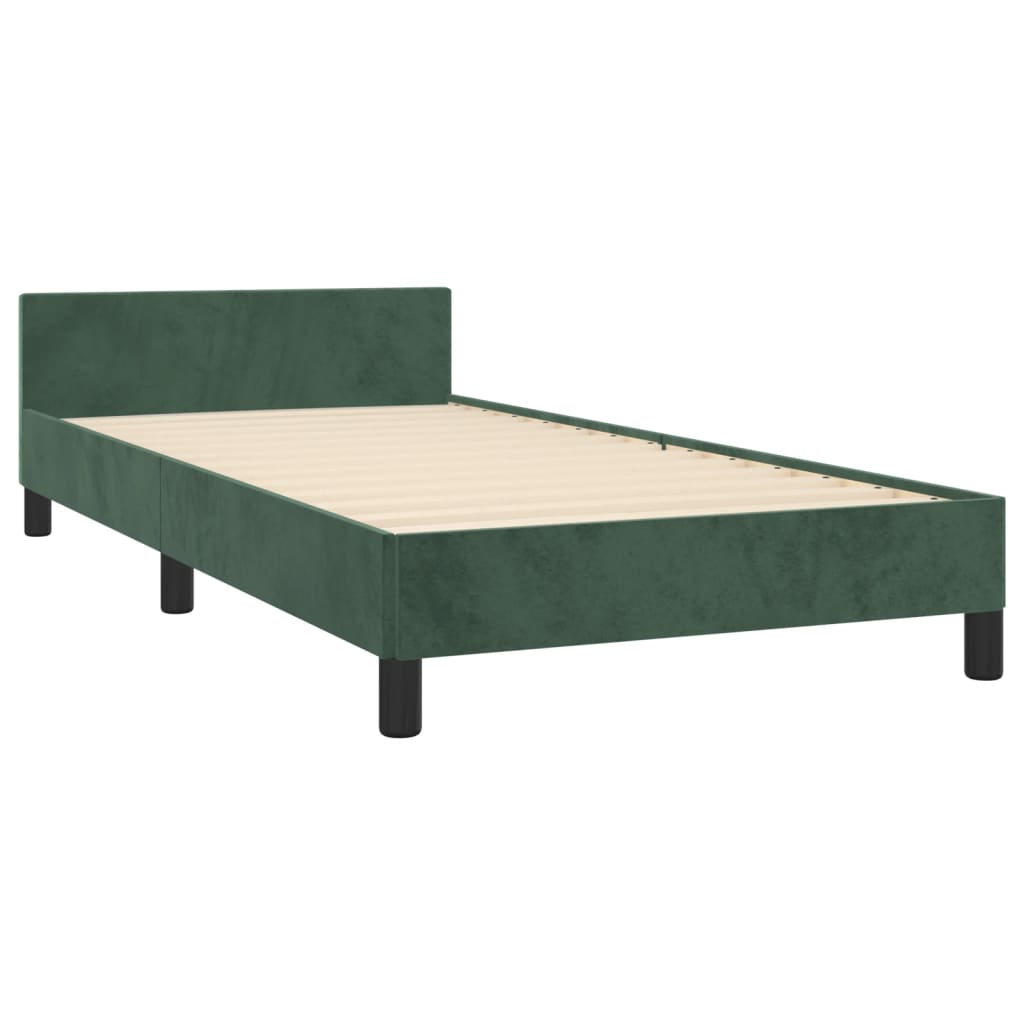 Giroletto senza Materasso Verde Scuro 90x190 cm in Velluto 3125730