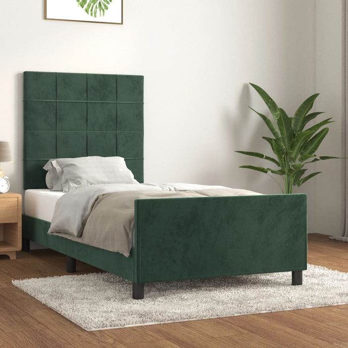 Giroletto senza Materasso Verde Scuro 90x190 cm in Velluto 3125730