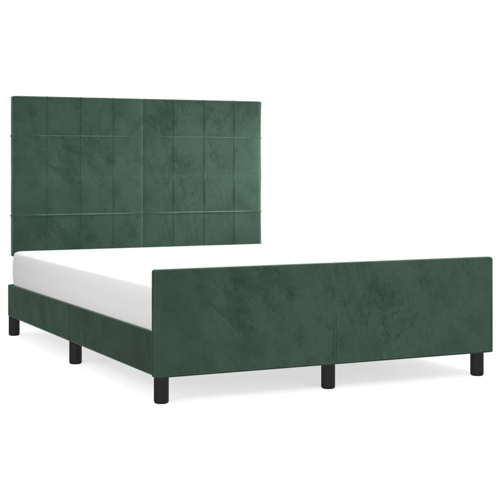 Giroletto senza Materasso Verde Scuro 140x190 cm in Velluto 3125754