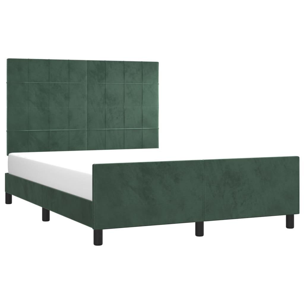 Giroletto senza Materasso Verde Scuro 140x190 cm in Velluto 3125754