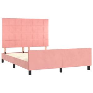 Giroletto con Testiera Rosa 140x190 cm in Velluto 3125756