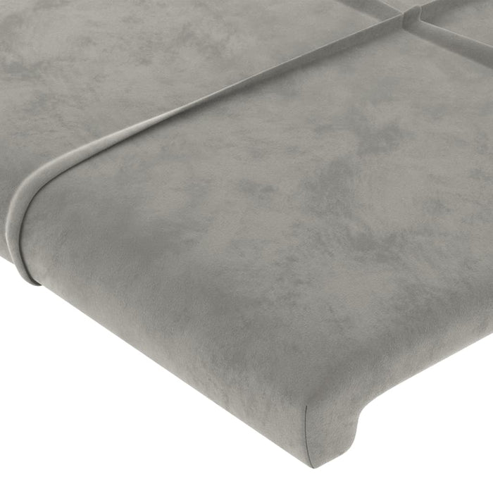 Giroletto con Testiera Grigio Chiaro 160x200 cm in Velluto cod mxl 56226