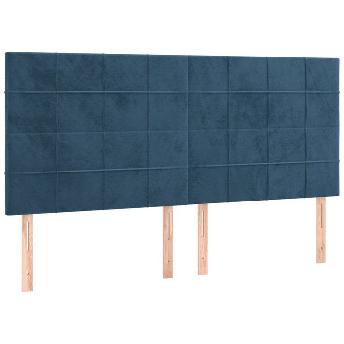 Giroletto senza Materasso Blu Scuro 200x200 cm in Velluto 3125779