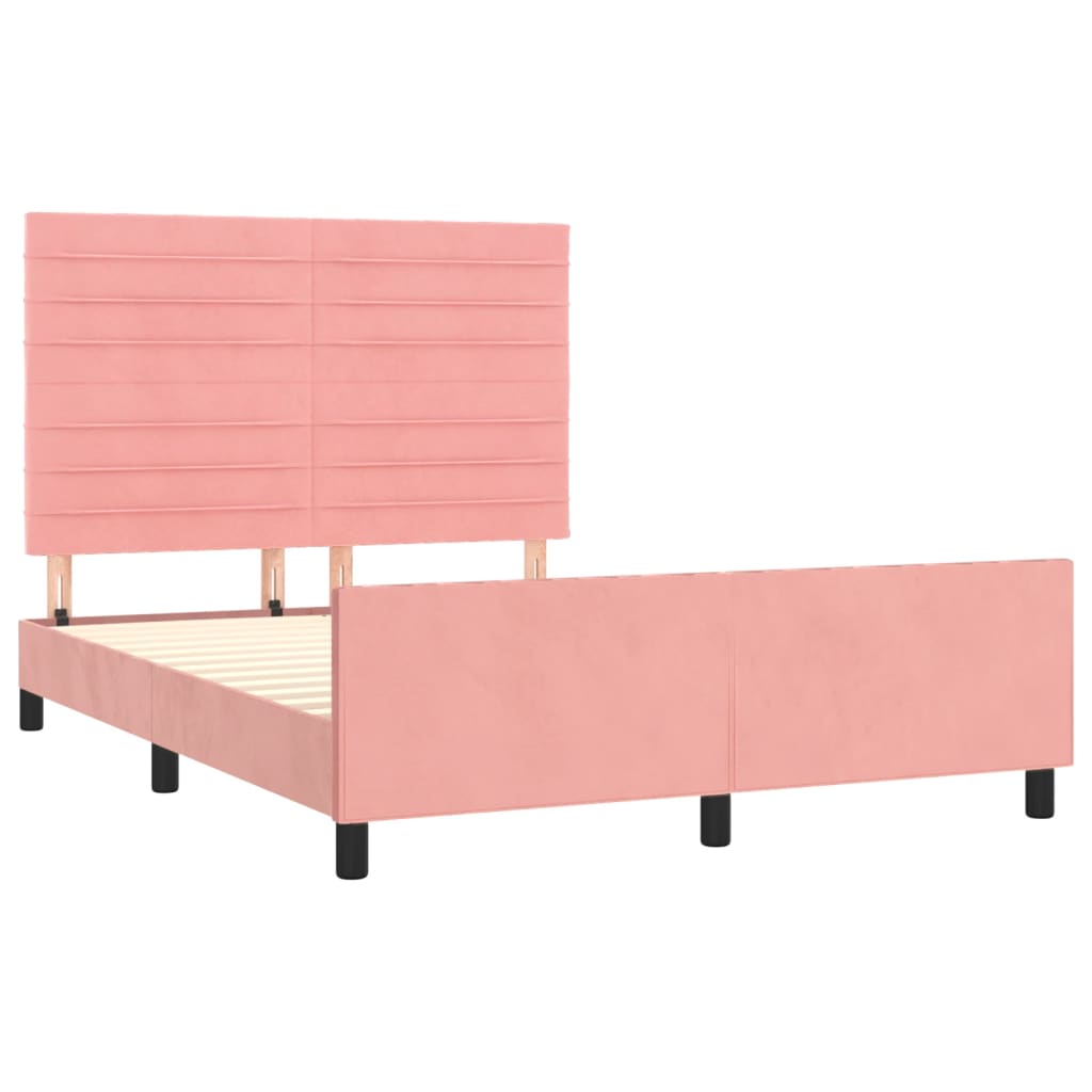 Giroletto con Testiera Rosa 140x190 cm in Velluto 3125817