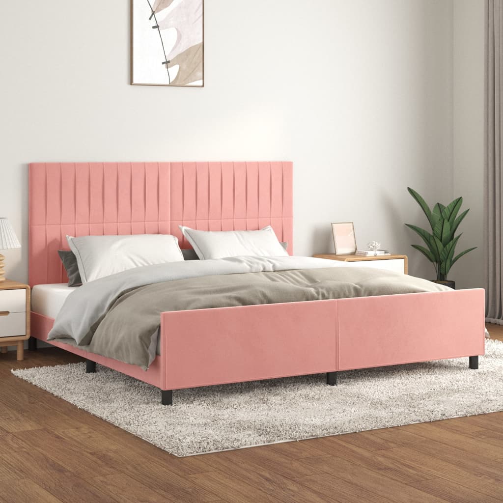 Giroletto con Testiera Rosa 200x200 cm in Velluto cod mxl 55763