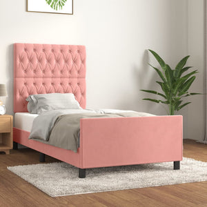 Giroletto con Testiera Rosa 90x190 cm in Vellutocod mxl 97987