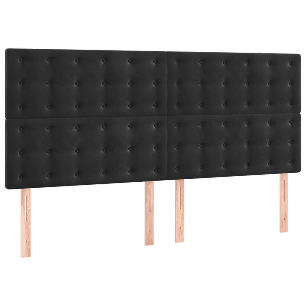 Giroletto senza Materasso Nero 200x200 cm in Velluto 3126021