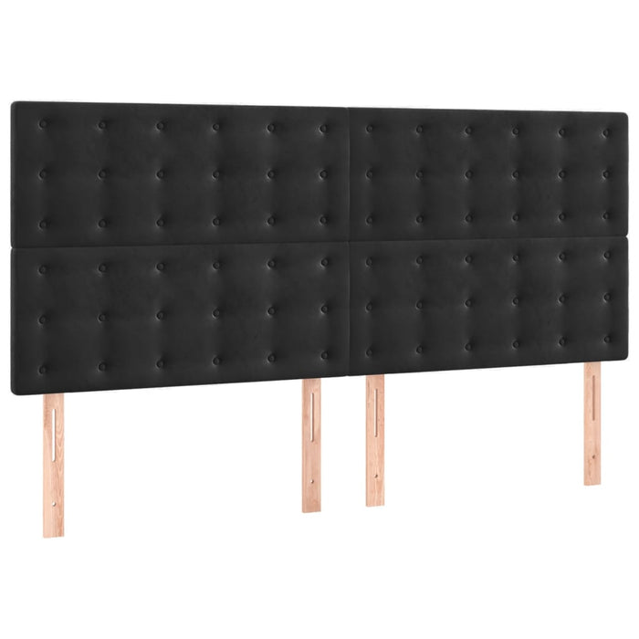 Giroletto senza Materasso Nero 200x200 cm in Velluto 3126021