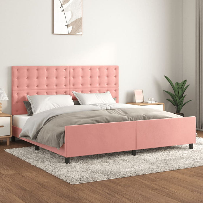 Giroletto con Testiera Rosa 200x200 cm in Vellutocod mxl 97998