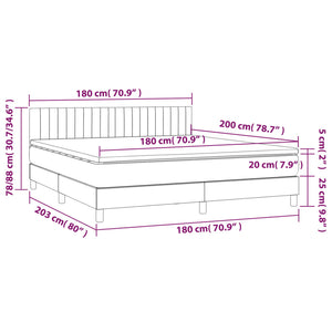 Giroletto a Molle con Materasso Tortora 180x200 cm in Tessuto 3140237