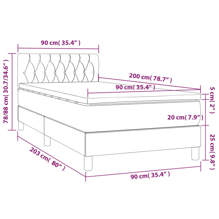 Giroletto a Molle con Materasso Tortora 90x200 cm inTessuto cod mxl 62656