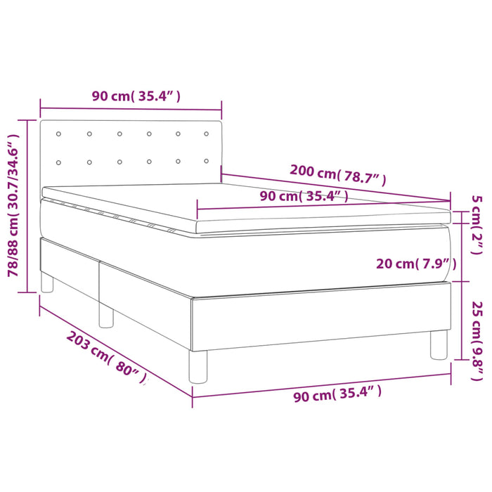 Giroletto a Molle con Materasso Blu 90x200 cm inTessuto 3140911