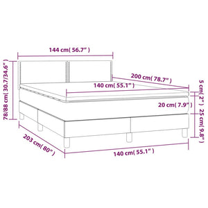 Giroletto a Molle con Materasso Rosa 140x200 cm in Velluto 3141250