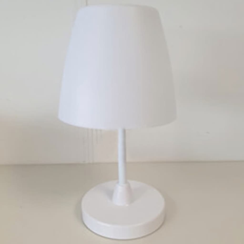 H&S Collection Lampada da Tavolo a LED Ricaricabile Bianca 13x30 cm 447565
