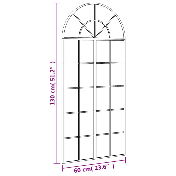 Specchio da Parete Nero 60x130 cm Arco in Ferro 3200607