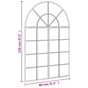 Specchio da Parete Nero 80x120 cm Arco in Ferro 3200608