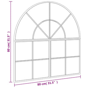 Specchio da Parete Nero 80x80 cm Arco in Ferro 3200631