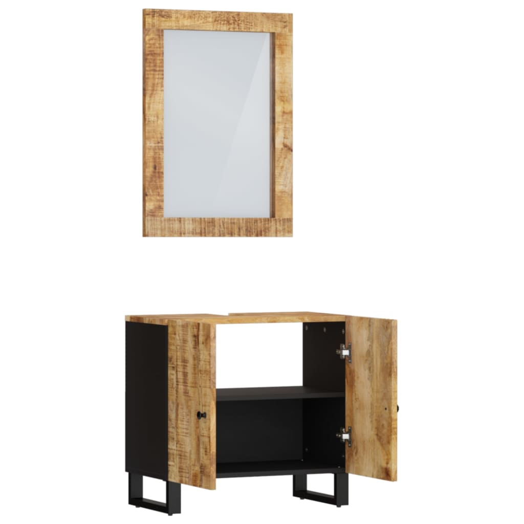 Set Mobili da Bagno 2pz in Legno Massello di Mango 3200633