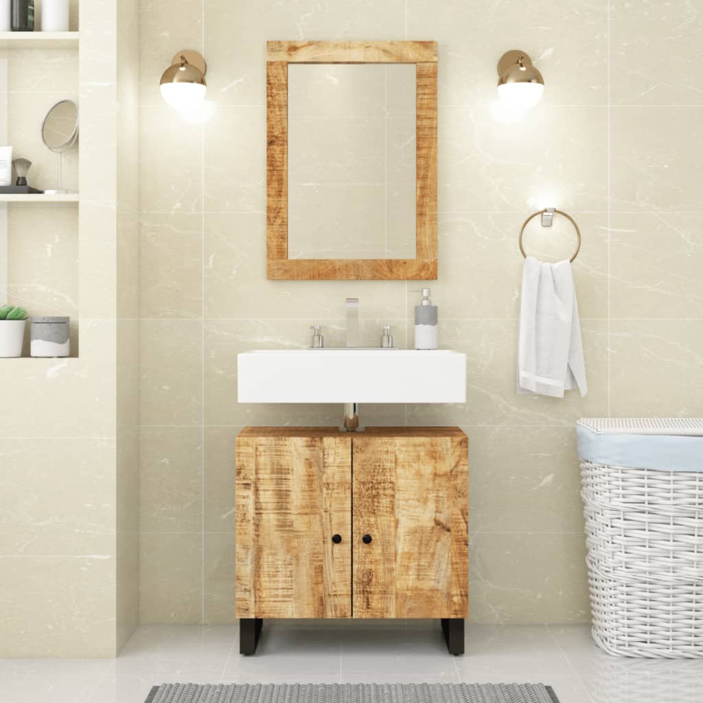 Set Mobili da Bagno 2pz in Legno Massello di Mango 3200633