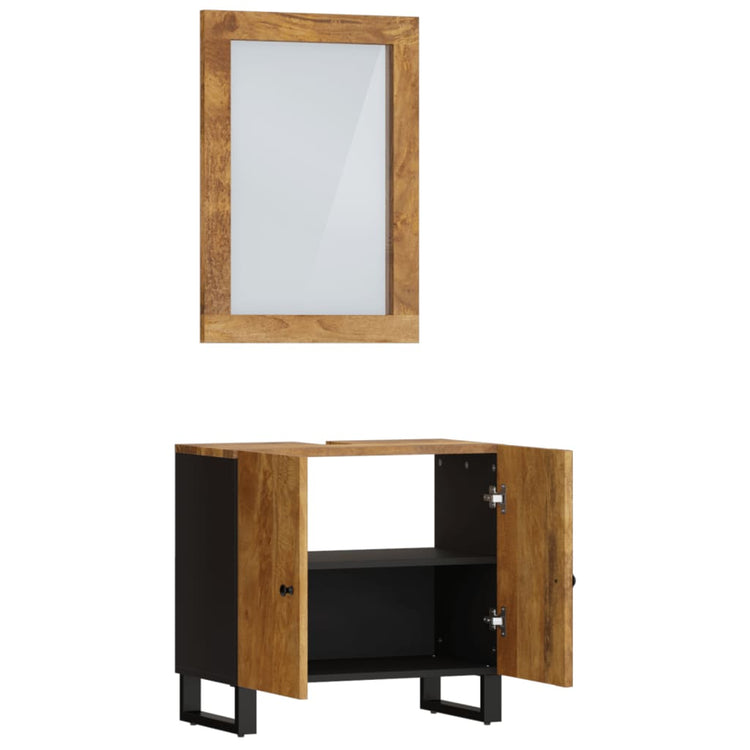 Set Mobili da Bagno 2pz in Legno Massello di Mango 3200636