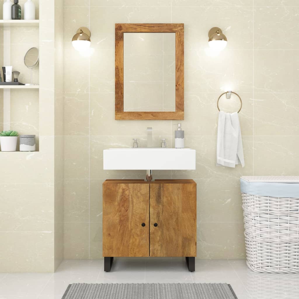 Set Mobili da Bagno 2pz in Legno Massello di Mango 3200636