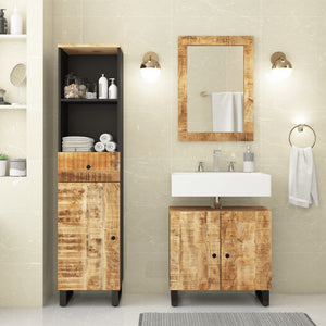 Set Mobili da Bagno 3pz in Legno Massello di Mangocod mxl 125794