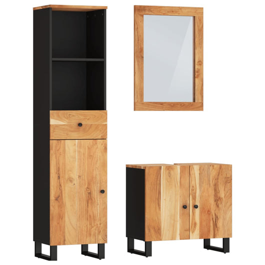 Set Mobili da Bagno 3pz in Legno Massello di Acacia 3200638