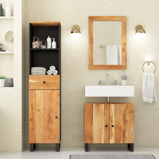 Set Mobili da Bagno 3pz in Legno Massello di Acacia 3200638