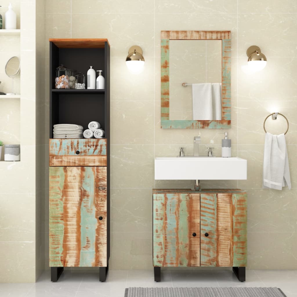 Set Mobili da Bagno 3 pz in Legno Massello di Recupero 3200639