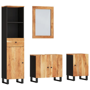 Set Mobili da Bagno 4 pz in Legno Massello di Acaciacod mxl 126141