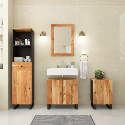 Set Mobili da Bagno 4 pz in Legno Massello di Acaciacod mxl 126141