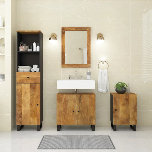 Set Mobili da Bagno 4 pz in Legno Massello di Mango 3200644