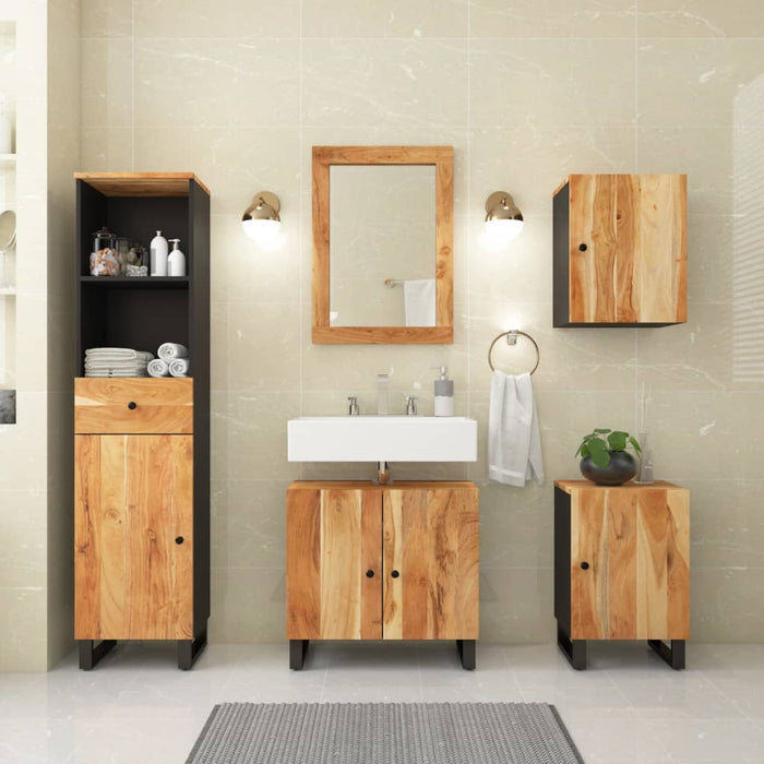 Set Mobili da Bagno 5 pz in Legno Massello di Acaciacod mxl 78096