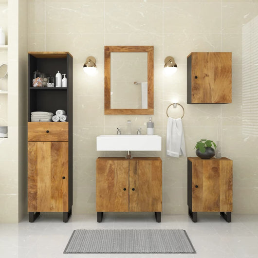 Set Mobili da Bagno 5 pz in Legno Massello di Mango 3200648