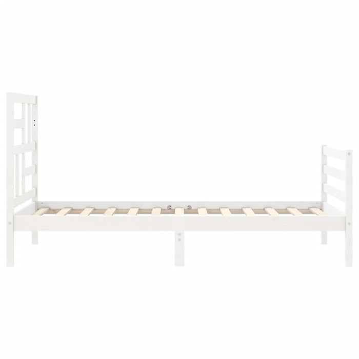 Giroletto con Testiera Bianco 90x200 cm in Legno Massello 3194882