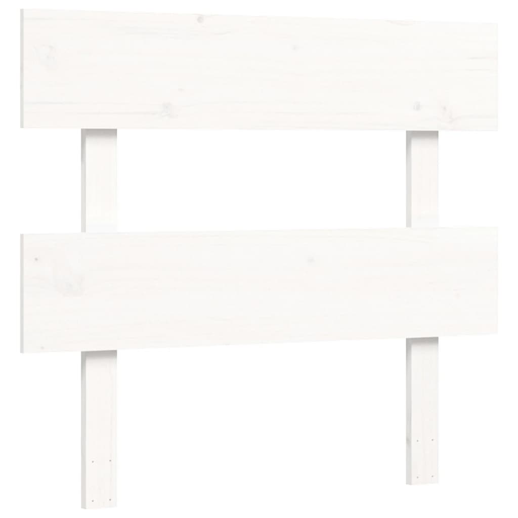 Giroletto con Testiera Bianco Single in Legno Massello 3195057