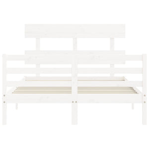 Giroletto con Testiera Bianco 4FT6 Double in Legno Massello 3195067