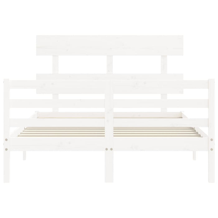 Giroletto con Testiera Bianco 4FT6 Double in Legno Massello 3195067