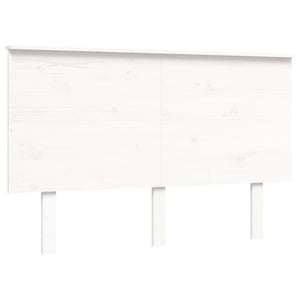 Giroletto con Testiera Bianco 140x190 cm in Legno Massello 3195202