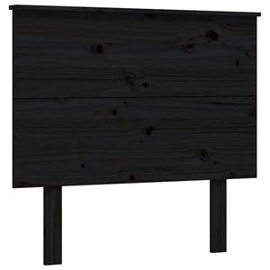 Giroletto con Testiera Nero 90x200 cm in Legno Massello 3195210