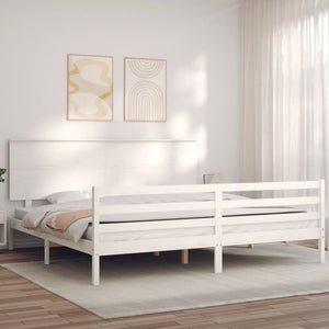 Giroletto con Testiera Bianco 200x200 cm in Legno Massellocod mxl 69820